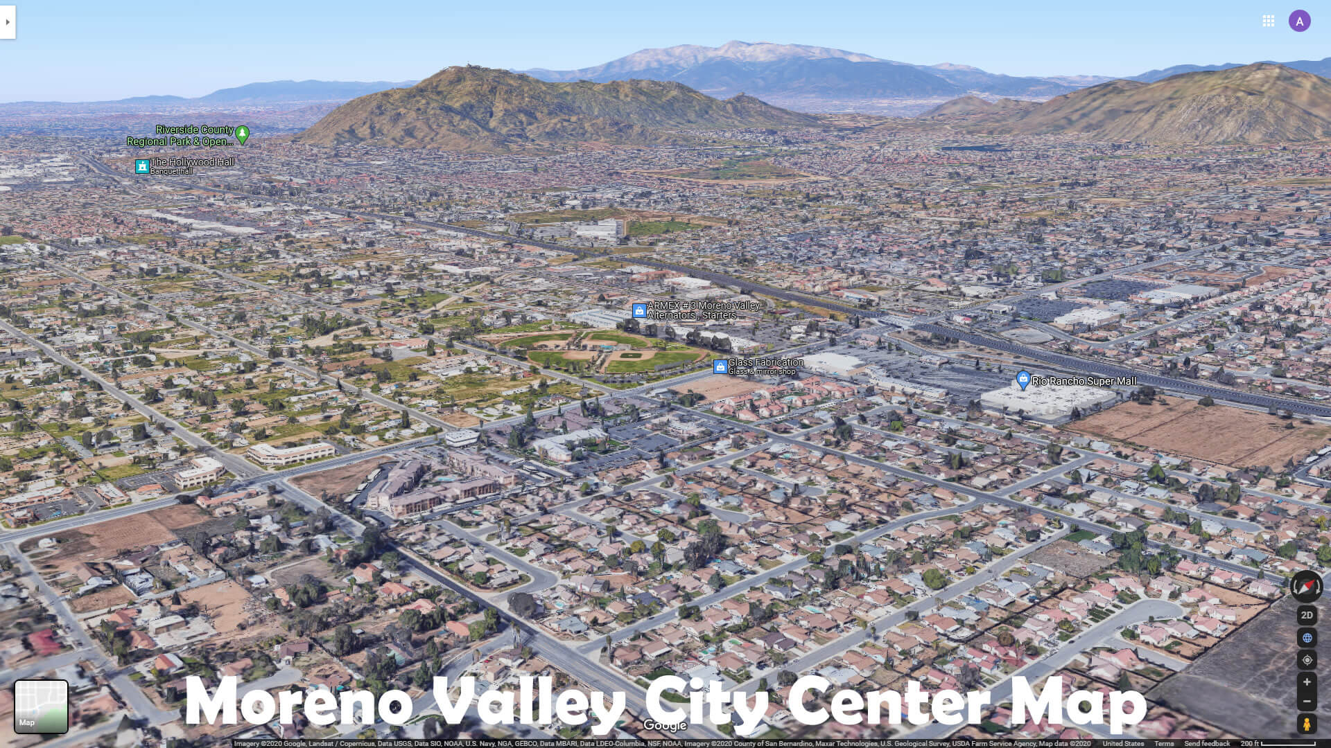 Moreno Valley Ville Centrer carte